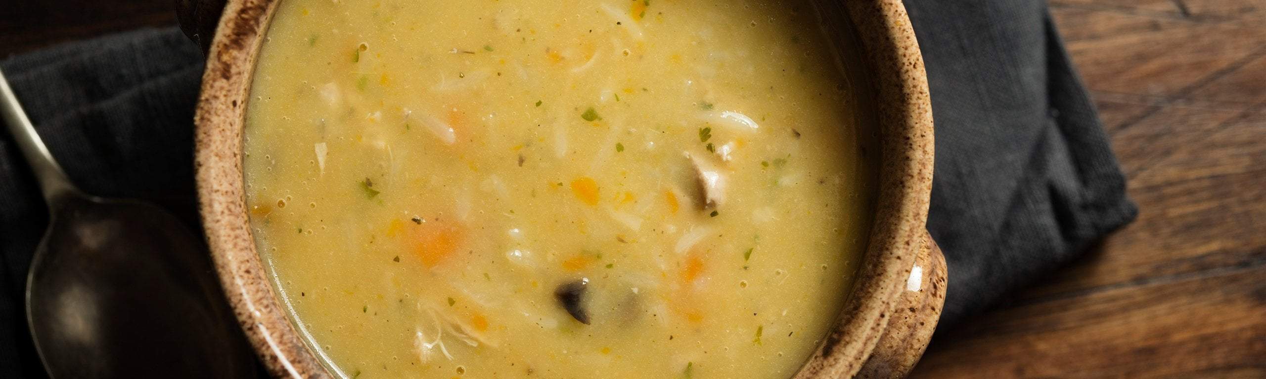 Healing chicken, wild rice & herb soup