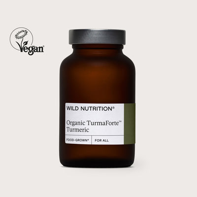 Wild Nutrition Organic TurmaForte Turmeric vegan certified supplement bottle