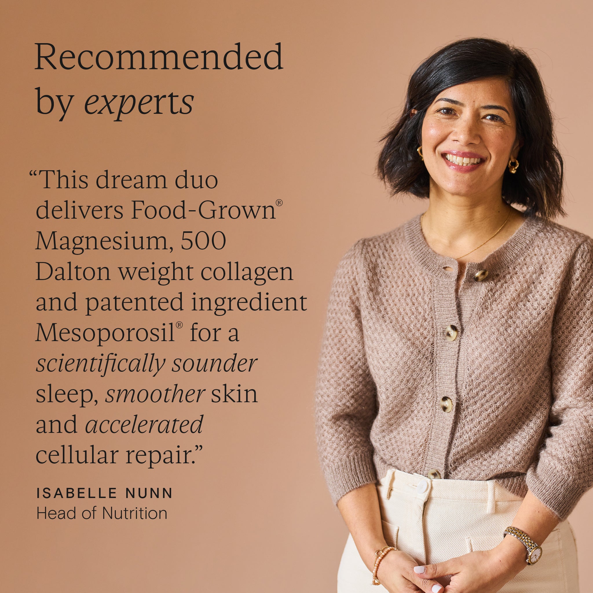 Wild Nutrition's Head of Nutrition recommends Beauty Sleep Duo with clinically supported benefits for sounder sleep, skin repair, and cellular health