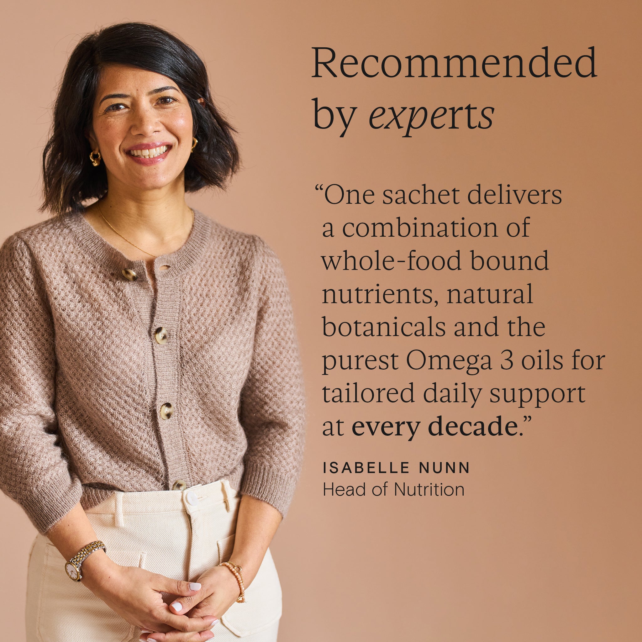 Nutritionist Isabelle Nunn recommending Wild Nutrition Daily Essentials for Men for daily whole-food bound nutrients and omega-3 support.