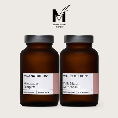 Wild Nutrition Food-Grown supplements displayed on light grey background with Wild Nutrition logo above