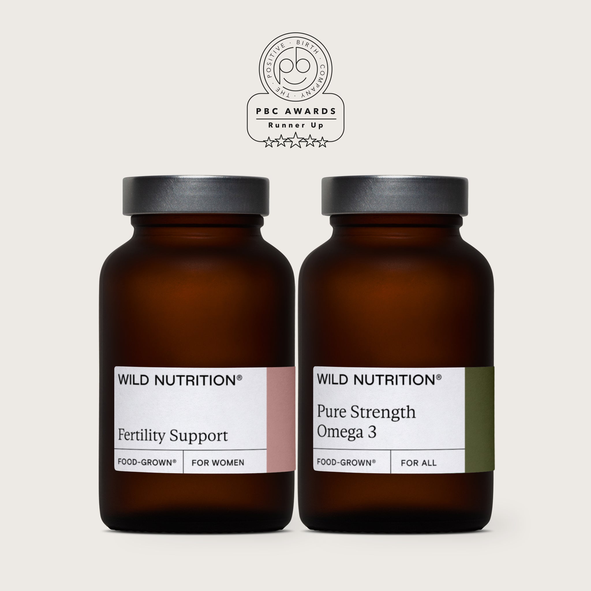 Women’s Fertility Duo featuring Food-Grown® Fertility Support and Pure Strength Omega 3 for preconception health.