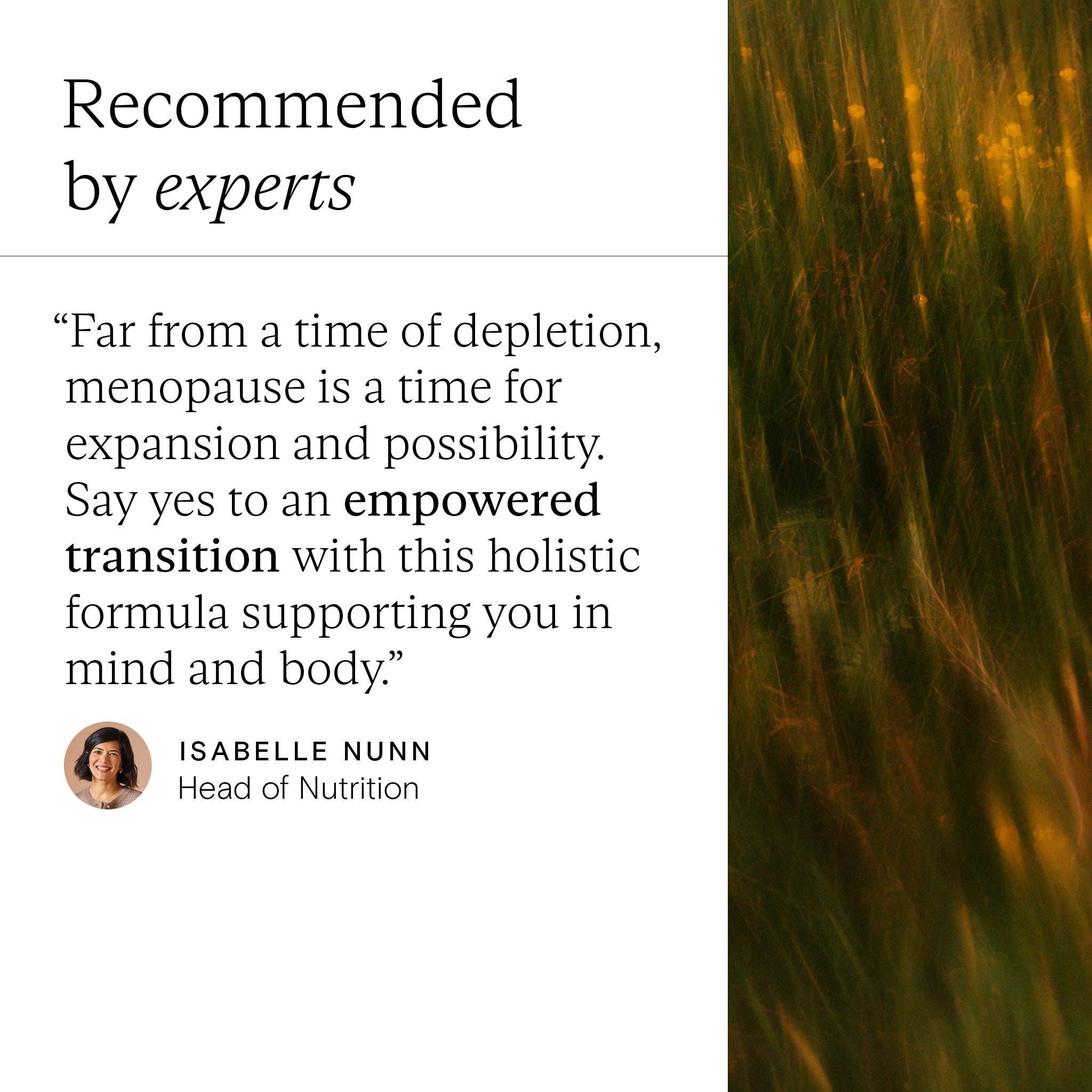 Inspirational menopause quote about women’s wisdom on blurred abstract background