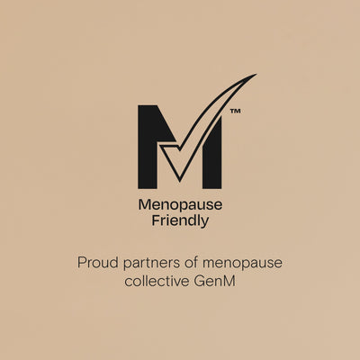 Logo stating 'Menopause Friendly' and partnership with menopause collective GenM.