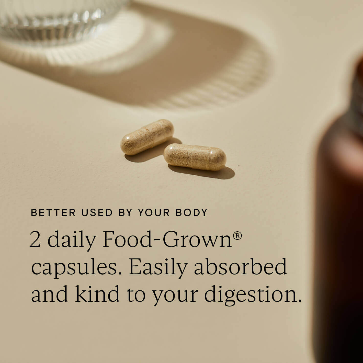 Food-Grown® Energy Support capsules for daily energy, easily absorbed and gentle on digestion.