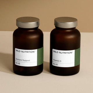 Wild Nutrition Immune Support Duo: vitamin D and immune support for comprehensive nutritional health.